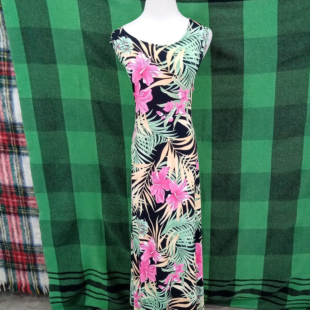 Attitudes by reneé dress women's size XLP COLOR GREEN MULTICOLORED
